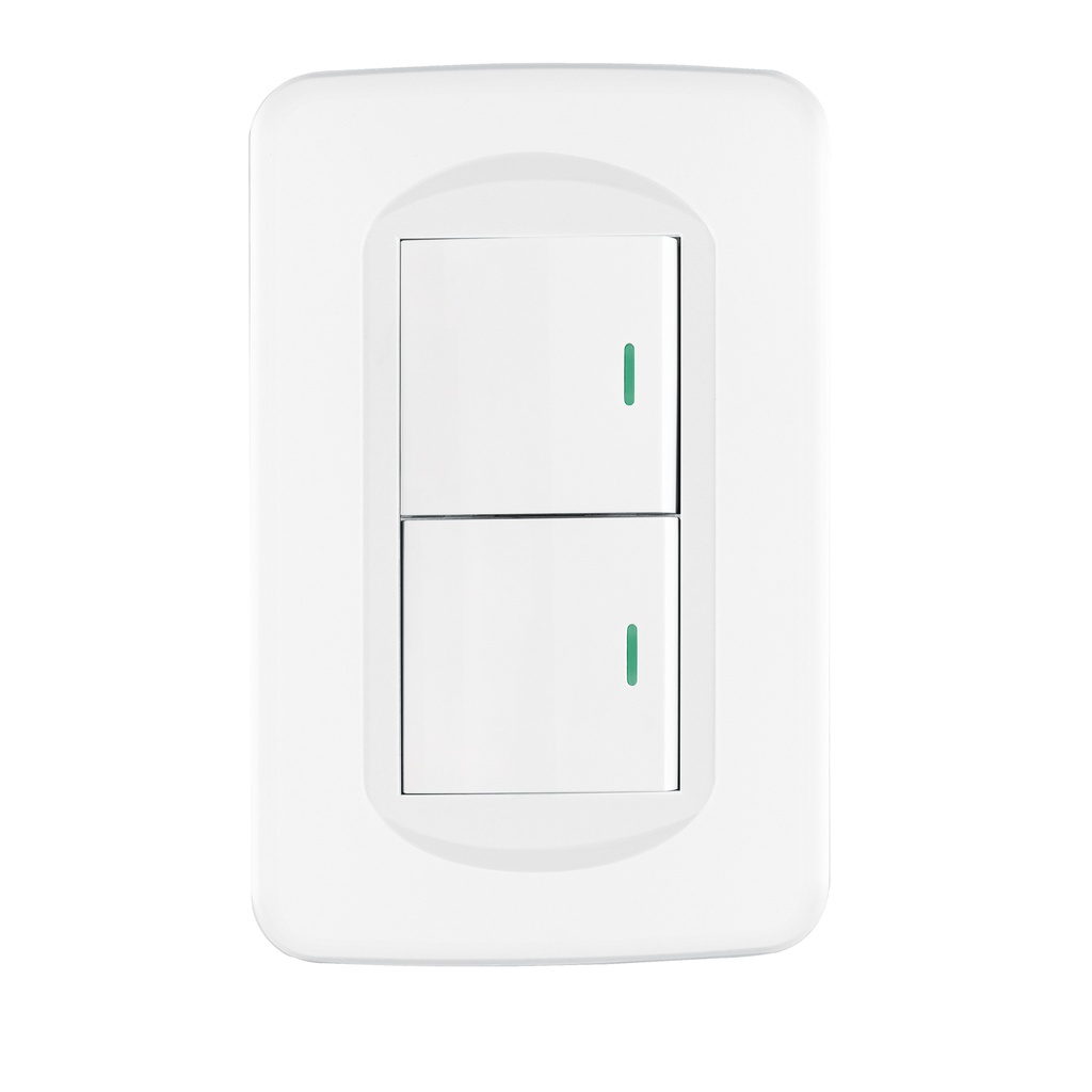 PA-APDO15-TB | Placa armada 2 interruptores 1.5 módulos, Toledo, Basic