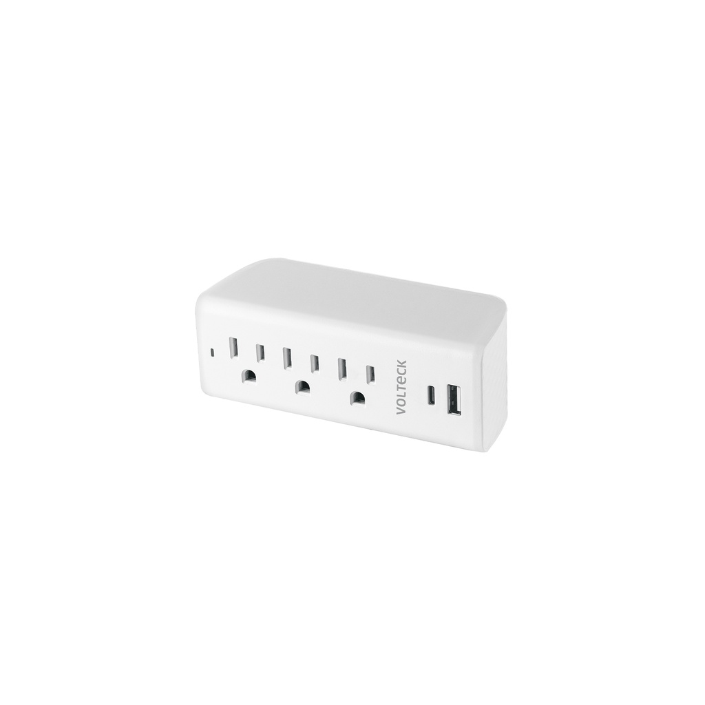 MUL-352U | Multicontacto de pared, 490 Joules, 3 contactos y 2 USB A+C